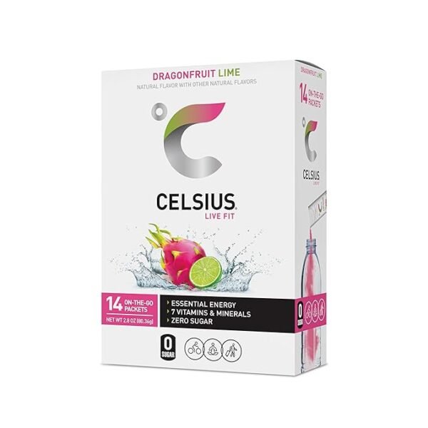 CELSIUS On the Go Powder Sticks Dragonfruit Lime