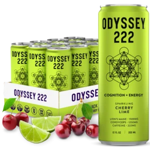 Cherry Lime 222 Sparkling Energy Drink - 222mg Caffeine - 12 Pack