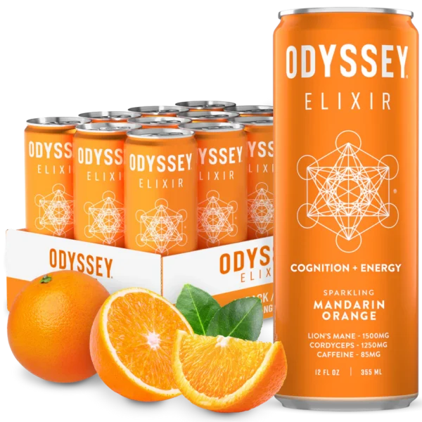 Mandarin Orange Sparkling Energy Drink - 85mg Caffeine - 12 Pack